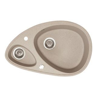 Sudoper bež X ELIPSE GRANIT elipsa oblik s rupom 78x50x19,5cm s pop-up sifonima 90mm