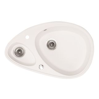 Sudoper bijeli X ELIPSE GRANIT elipsa oblik s rupom 78x50x19,5cm s pop-up sifonima 90mm