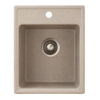 Sudoper bež X QUADRO 40 GRANIT s rupom PRAVOKUTNI 40x50cm sa sifonom 90mm