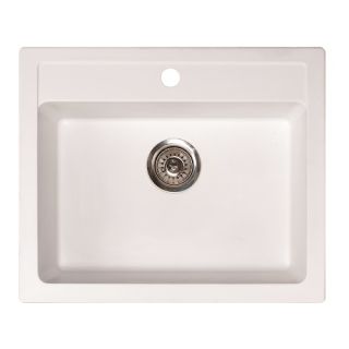 Sudoper bijeli X QUADRO 60 GRANIT s rupom PRAVOKUTNI 60x50cm sa sifonom 90mm