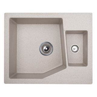 Sudoper bež X LINEA M 1.5D GRANIT pravokutni 62x50x19cm sa sifonima 90 i 60mm