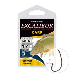 Udice Excalibur Carp Curved Shank, Black Nickel